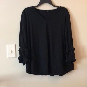 Black Long Ruffle Sleeves